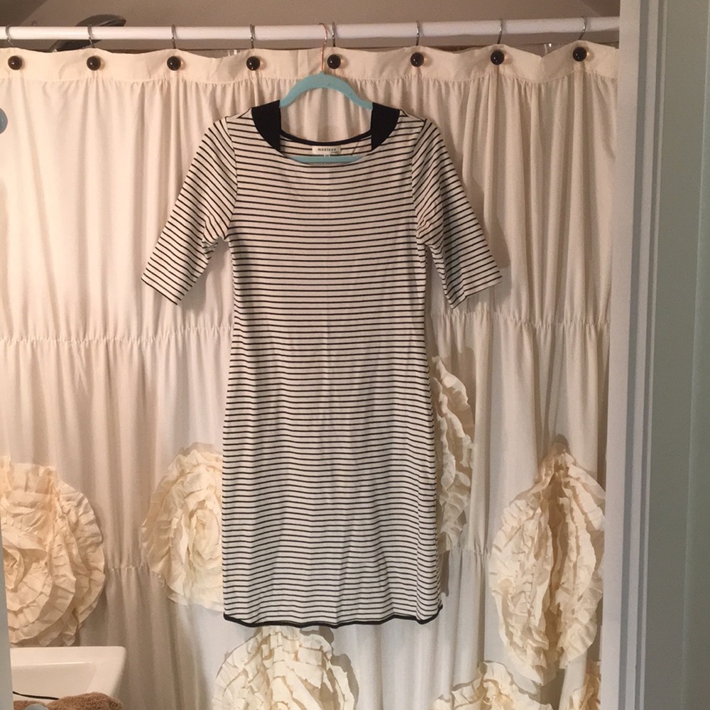 Cotton dress - cream and black stripes 🖤⚪️⚫️✔️
